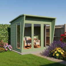8x6 Shire Highclere Summerhouse - in situ, angle view