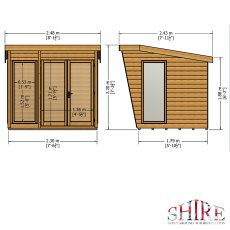 8x6 Shire Highclere Summerhouse - dimensions
