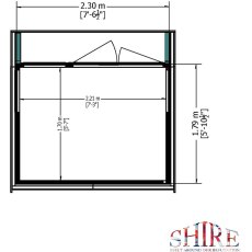 8 x 6 Shire Highclere Summerhouse - Dimensions