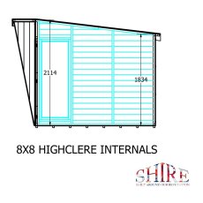 8 x 8 Shire Highclere Summerhouse - Internal view