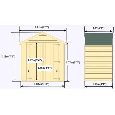 4 x 6 (1.20m x 1.83m) Shire Overlap Pressure Treated Shed - Windowless