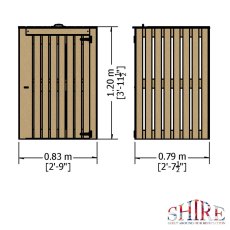 3 x 3 Shire Single Wheelie Bin Store - dimensions