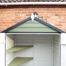 4 x 3 Shire Value Overlap Shed interior with storage shelves