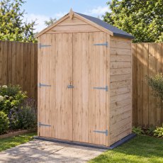 4 x 3 Shire Value Overlap Shed with Shelves – front and side view