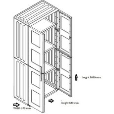 Shire 2 x 1 (0.7m x 0.39m) Shire Large Plastic Storage Cupboard with Shelves