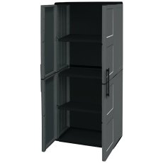 Shire 2 x 1 (0.7m x 0.39m) Shire Large Plastic Storage Cupboard with Shelves