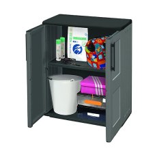 Shire 2 x 1 (0.7m x 0.39m) Shire Mid Height Plastic Storage Cupboard with Shelves