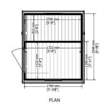 7 x 6 Shire Shed and Log Store floor plan