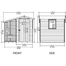 7 x 6 Shire Shed and Log Store external measurements