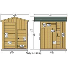 Shire 6 x 6 (1.79m x 1.79m) Shire Tongue and Groove Multi Store