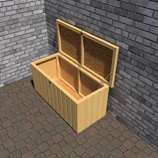 4x2 Shire Shiplap Storage Box - in situ, lid open