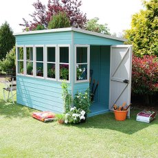 8 x 6 Shire Sun Pent Shiplap Potting Shed - Three Quarter View