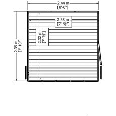 8 x 8 Shire Sun Pent Shiplap Potting Shed - base plan