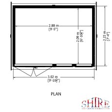 10x7 Shire Garden Studio Summerhouse - floor plan