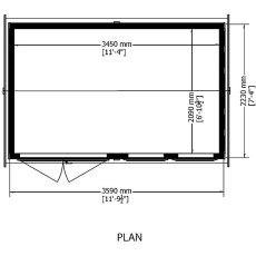 Shire 12 x 7 (3.59m x 2.23m) Shire Garden Studio Summerhouse