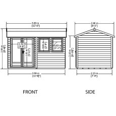 Shire 12 x 7 (3.59m x 2.23m) Shire Garden Studio Summerhouse