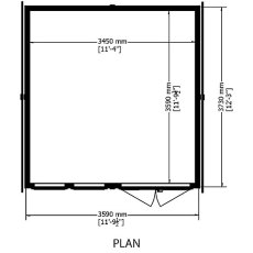 Shire 12 x 12 (3.59m x 3.73m) Shire Garden Studio Summerhouse