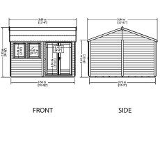 Shire 12 x 12 (3.59m x 3.73m) Shire Garden Studio Summerhouse