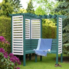 Shire Clematis Corner Arbour - Pressure Treated - painted green