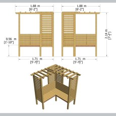 Shire Clematis Corner Arbour - dimensions