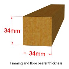 6 x 4 Shire Garden Bar and Store - framing and bearer dimensions