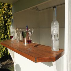 6 x 4 Shire Garden Bar and Store - angled closed up of bar ledge from the outside