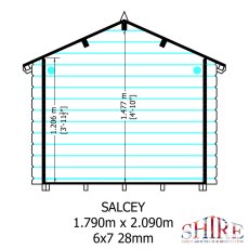 6x7 Shire Salcey Log Cabin Playhouse - internal view