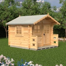 6x7 Shire Salcey Log Cabin Playhouse - in situ