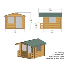 Shire Salcey Log Cabin Playhouse - Dimensions