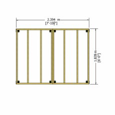 8 x 6 Overlap Windowless Shed with Double Door - Plan of portabase