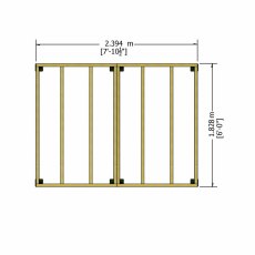 8 x 6 Overlap Windowless Shed with Double Door - Plan of portabase