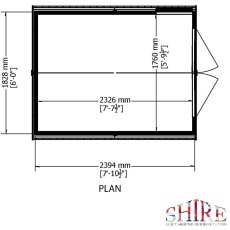 8 x 6 Overlap Windowless Shed with Double Door - Base plan