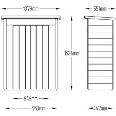 Forest Garden 3 x 2 (0.99m x 0.48m) Forest Pent Garden Store - Pressure Treated