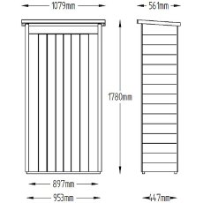 Forest Garden 3 x 2 (0.99m x 0.48m) Forest Pent Tall Garden Store - Pressure Treated