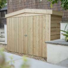 Front view of Forest Apex Large Outdoor Store 6x3 compact timber garden storage shed