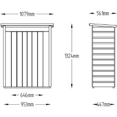 Forest Garden 3 x 2 (0.99m x 0.47m) Forest Shiplap Pent Garden Store - Pressure Treated