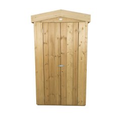 Front view of Forest Shiplap Apex Tall Garden Store 3x2 wooden storage unit