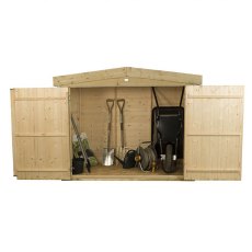 Forest Shiplap Apex Large Outdoor Store 6x3 with doors open showing spacious interior