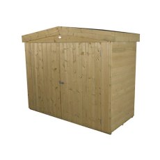 Angled rear view of Forest Shiplap Apex Large Outdoor Store 6x3 timber storage unit