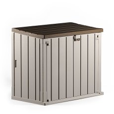 Forest Garden 4 x 2 (1.30m x 0.75m) Forest Large Plastic Garden Storage Box (Grey and Taupe)