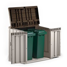 Forest Garden 4 x 2 (1.30m x 0.75m) Forest Large Plastic Garden Storage Box (Grey and Taupe)