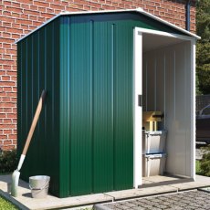 Sapphire 5 x 4 (1.52m x 1.12m) Sapphire Apex Metal Shed in Green