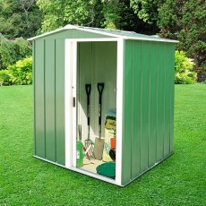 5 x 4 Sapphire Apex Metal Shed in Green