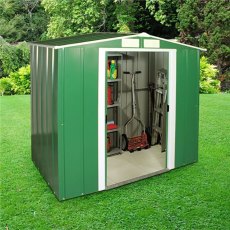 6 x 4 Sapphire Apex Metal Shed in Green