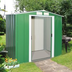Sapphire 6 x 4 (1.92m x 1.12m) Sapphire Apex Metal Shed in Green
