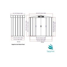 6 x 4 Sapphire Apex Metal Shed in Anthracite Grey - diagram