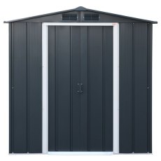 6 x 4 Sapphire Apex Metal Shed in Anthracite Grey - front view doors closed