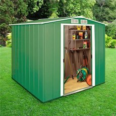 Sapphire 6 x 6 (1.92m x 1.72m) Sapphire Apex Metal Shed in Green