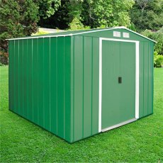 8 x 8 Sapphire Apex Metal Shed in Green