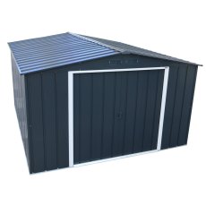10 x 10 Sapphire Apex Metal Shed (Anthracite Grey) - top view